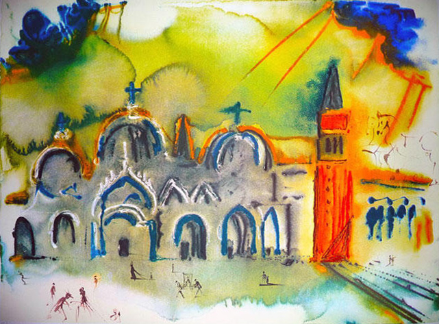 Homage to Venice painting - Salvador Dali Homage to Venice art painting